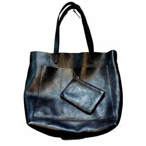 Madewell The Transport Leather Tote Black Wth Wallet